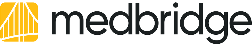 Medbridge logo with a yellow stylized 'm' and 'medbridge' in bold black.